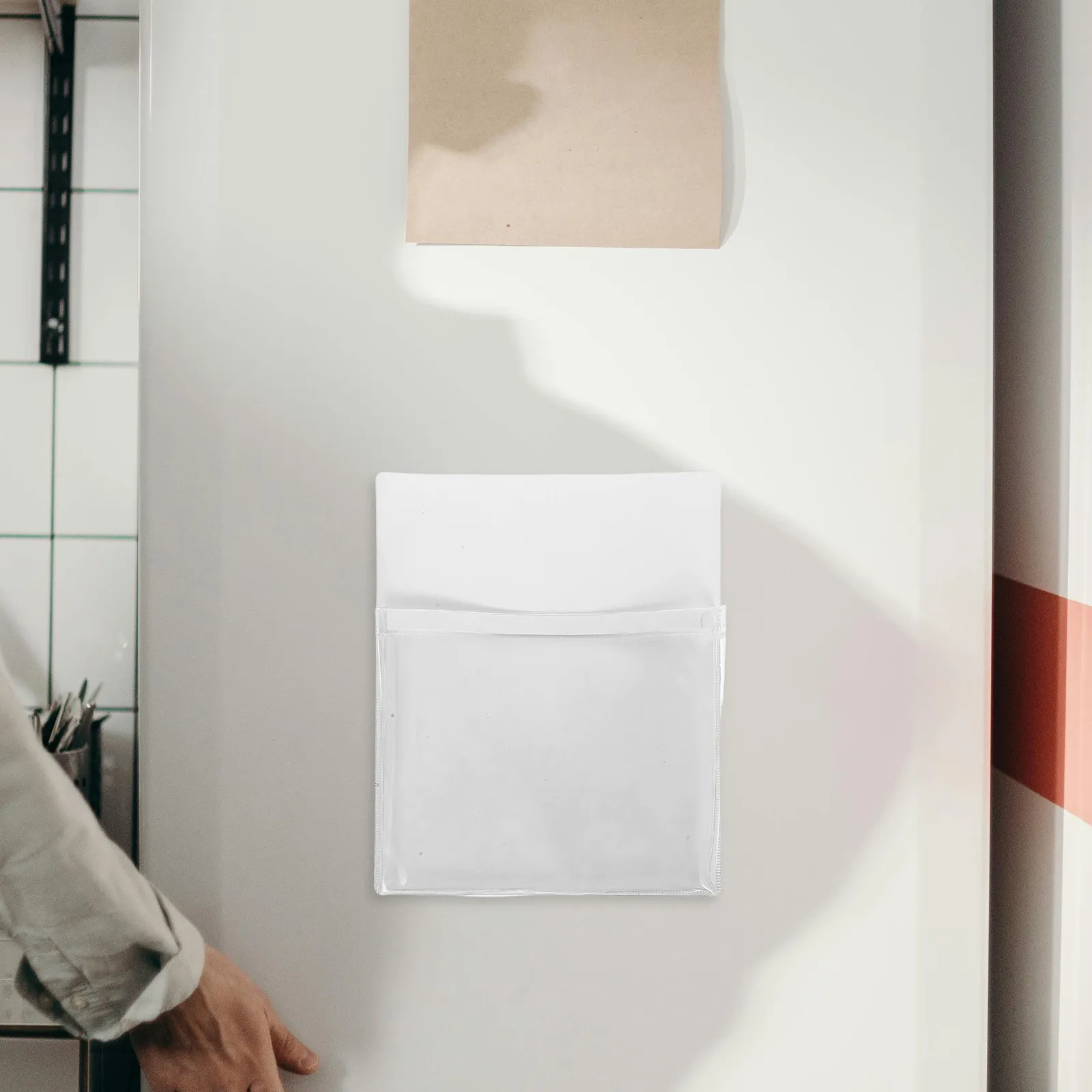 

Магнитная сумка для документов, белая, компактный дизайн, для холодильника, держатель для ручек, чехол для маркеров для белой доски, хранение на холодильнике, для офиса и школы