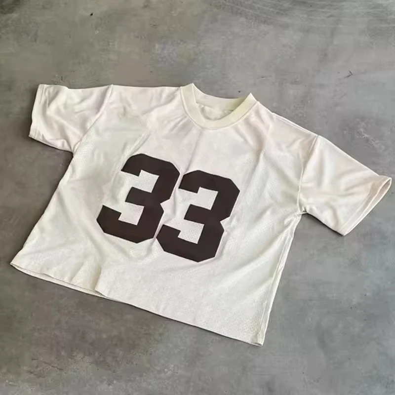 Retro Jersey Quick Dry Breathable Mesh T Shirt Men Women Street College Sports Wear Oversized Unisex Football Training Wear Y2K