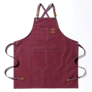 Fashion Canvas Apron House Kitchen Gardening Women's Dress Kitchen Kitchen Restaurant Working Apron 8 Main Uniform Sales Kitchen - №3