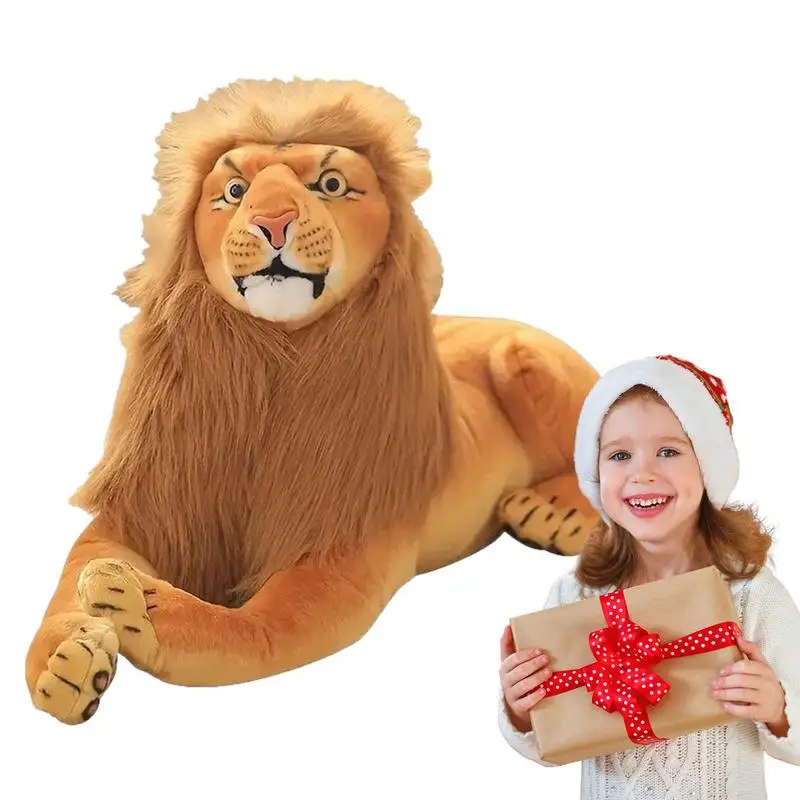 

Stuffed Lion Plush Toy Creative African Lion Stuffed Toys Comfortable Hugging Toy Home Decor for Kids Adults Birthday Christmas
