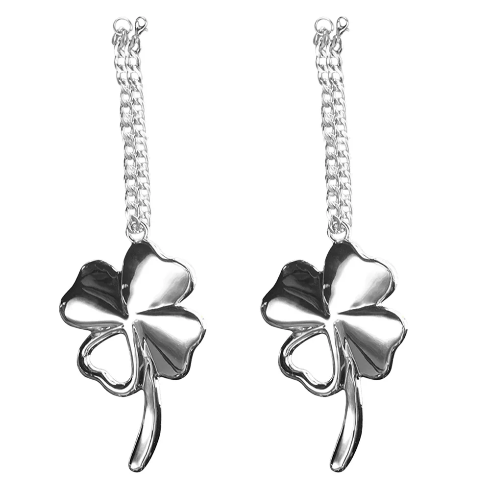 

2Pcs Alloy Four Leaf Clover Car Ornament Lovely Hanging Pendant Small Lightweight Car Decor Supply Interior Accessories