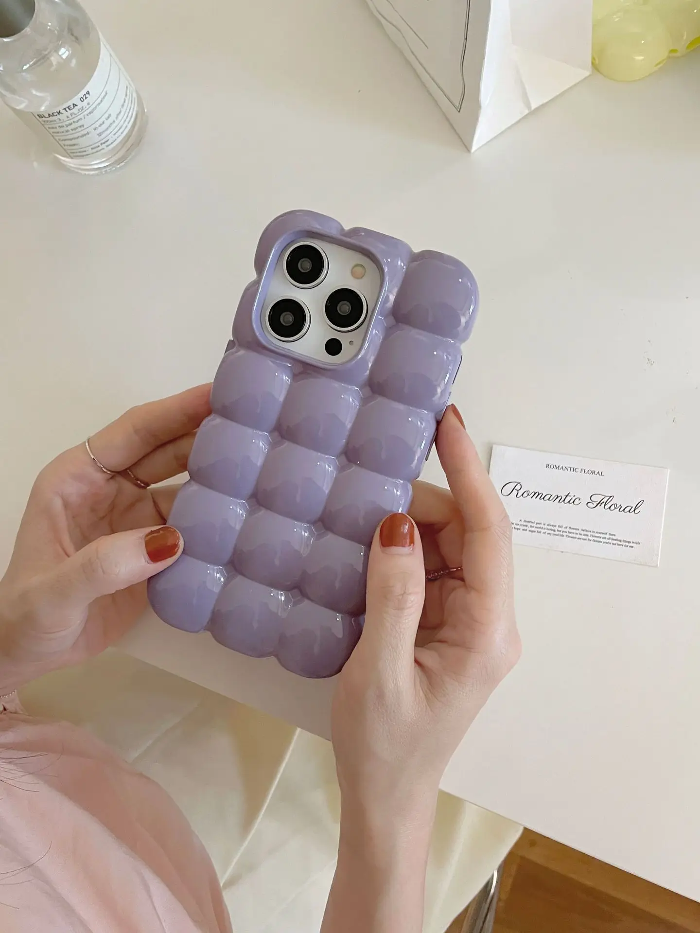 Niedliche Handyhülle mit 3D-Macaron-Ei-Muster für iPhone 18 17 16 15 14 13 Pro Max, stoßfeste, weiche Silikon-Rückseite – Detail 5