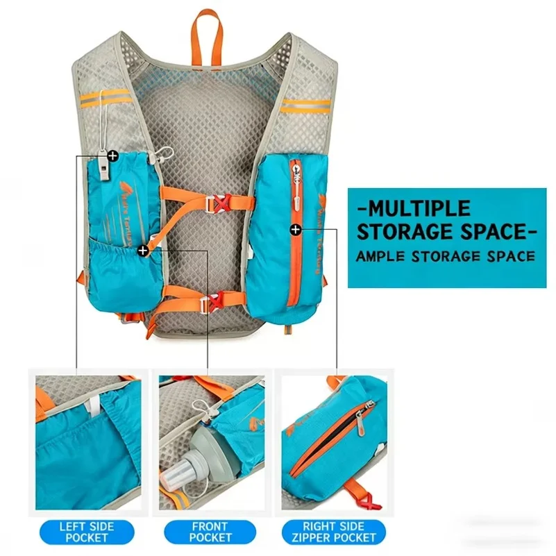 Running Vest Backpack Marathon Hydrating Backpack Ultralight Breathable Reflective Trail Water Bottle Storage Running Backpack