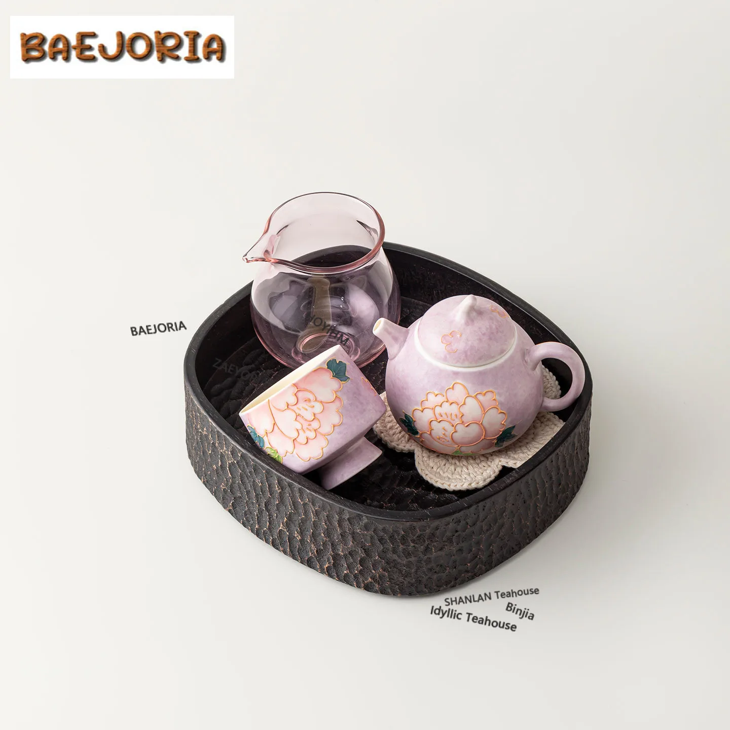 Hand-painted Peony Tea Set Complete Set Vintage Tea Ceremony Set Tea Soaking Teapot And Tea Cup Set Cha Accessories Decoration