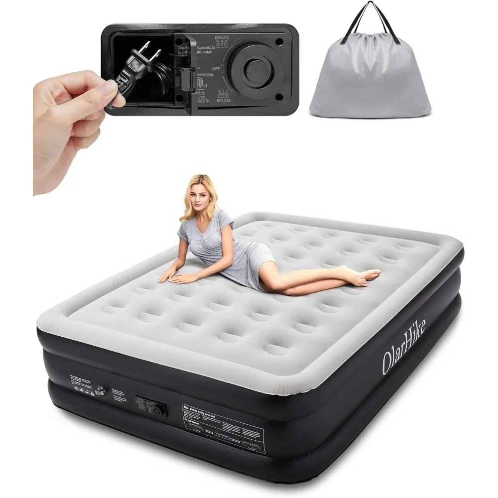 

Inflatable Queen Air Mattress with Built in Pump,18" Elevated Durable Mattresses for Camping