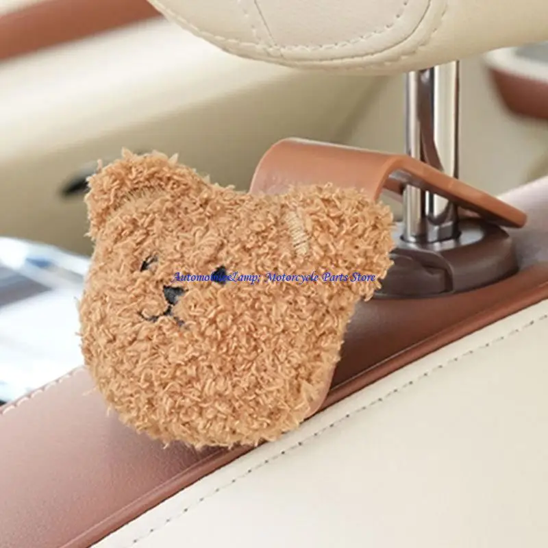 H7BD Car Headrest Hook, Car Hook Hanger Storage Organizers Car Interior Accessories Cartoon Hook for Bag Coat