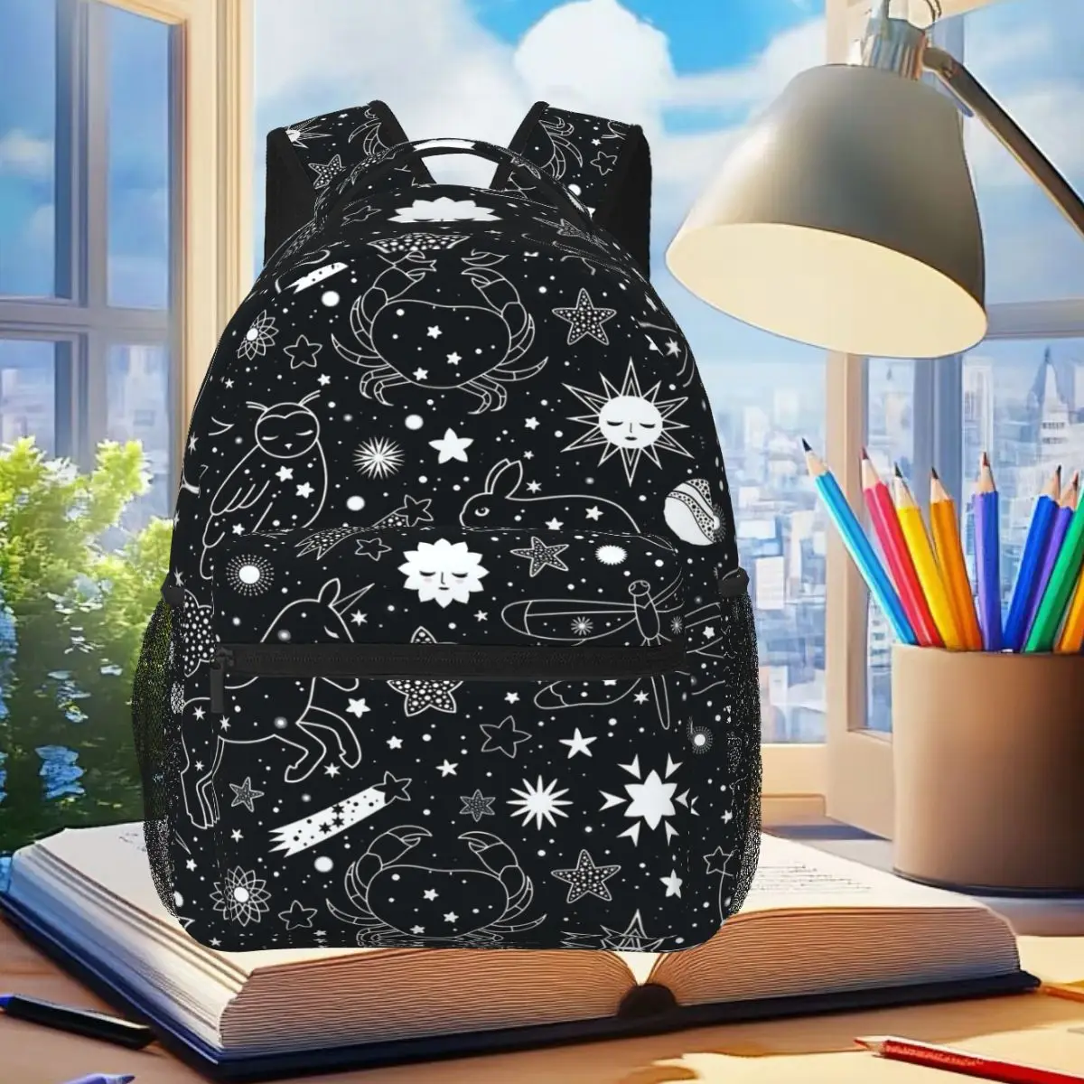 

Magical Stargazing Student Backpack School Bag Hiking Travel Daypack for Boys Girls Fashion Bookbag Shoulder Bags
