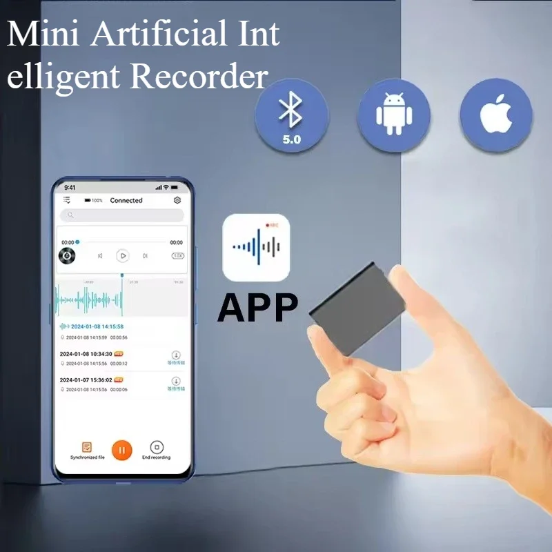 APP مسجل صوت صغير تسجيل نشط مايكرو الإملاء الصوت الرقمي الذكية الحد من الضوضاء اجتماع مسجل الصوت المحمولة #1