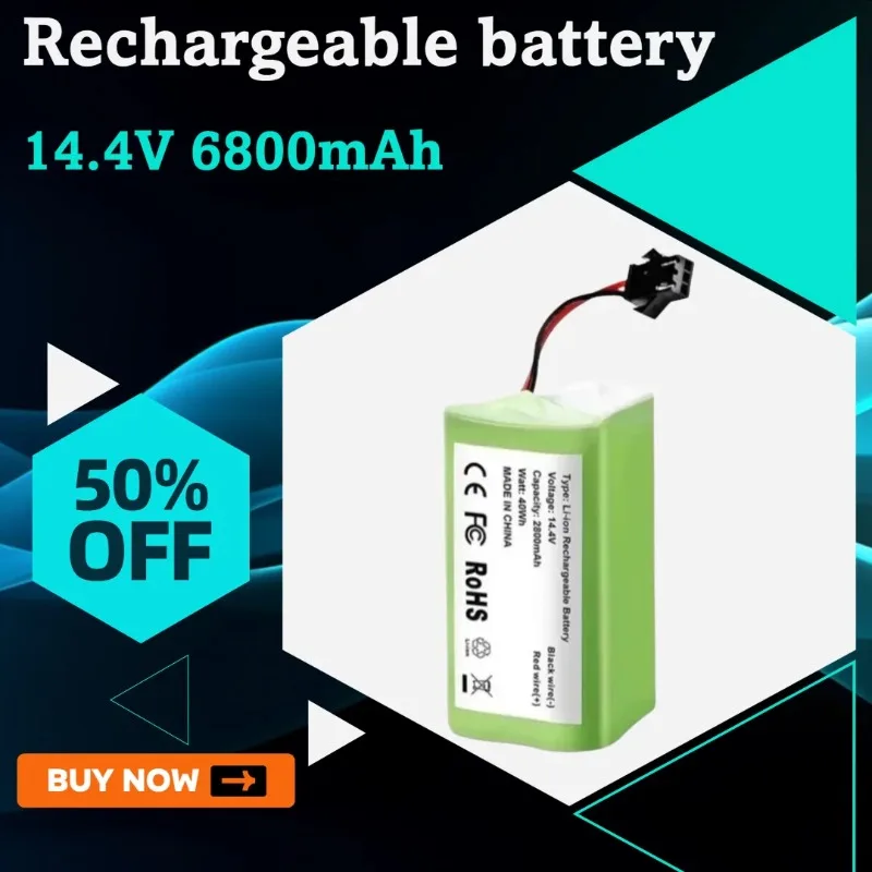 

Новый литий-ионный аккумулятор 14,4 В, 6800 мАч для Conga 1090 990 Tesvor X500 Ecovacs Deebot N79 DN622 N79S Eufy RoboVac 11S RoboVac 30