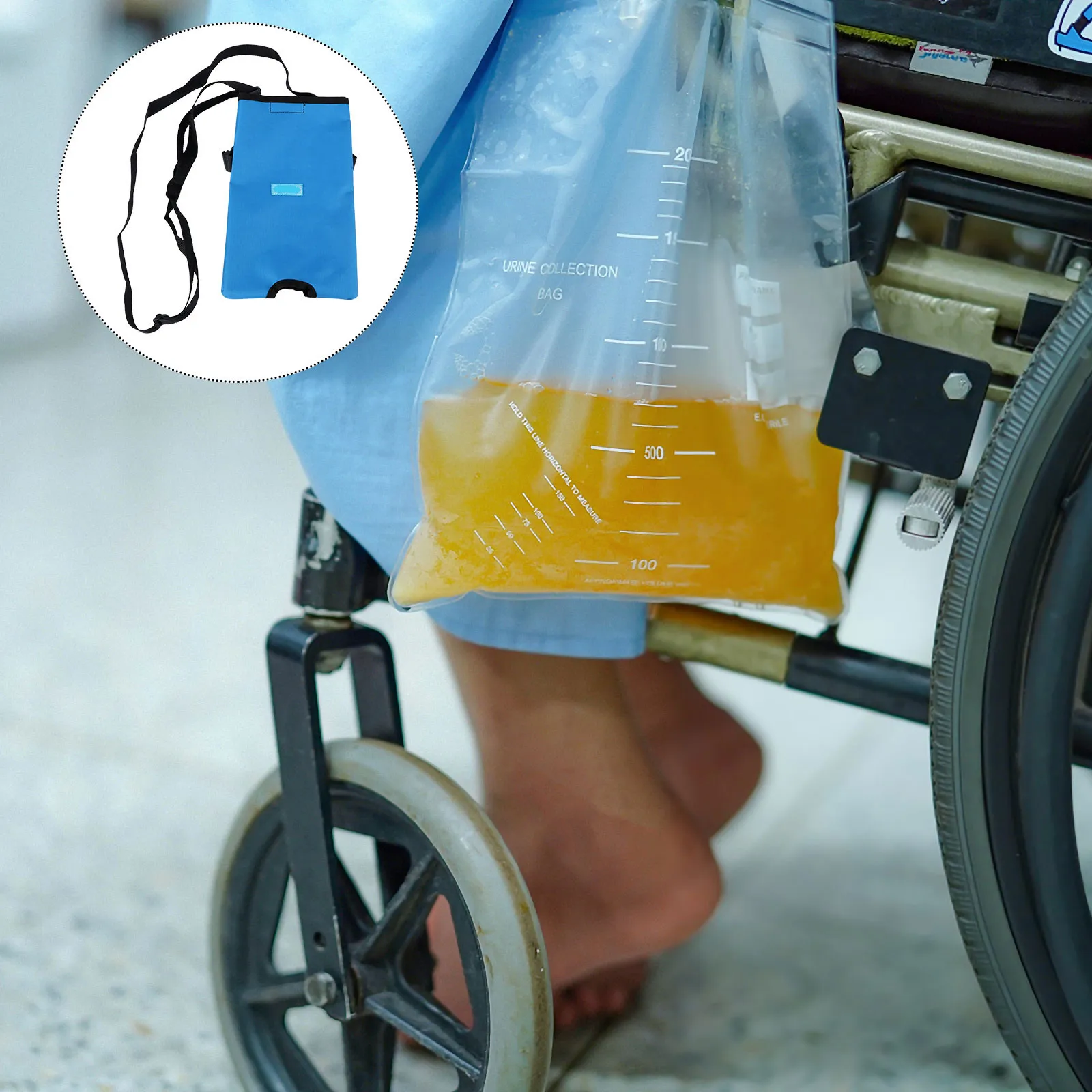 Cotton Nursing Drainage Bag 2000Ml Lightweight Urine Container Portable Elder Patient Storage Bag for Outdoor Travel