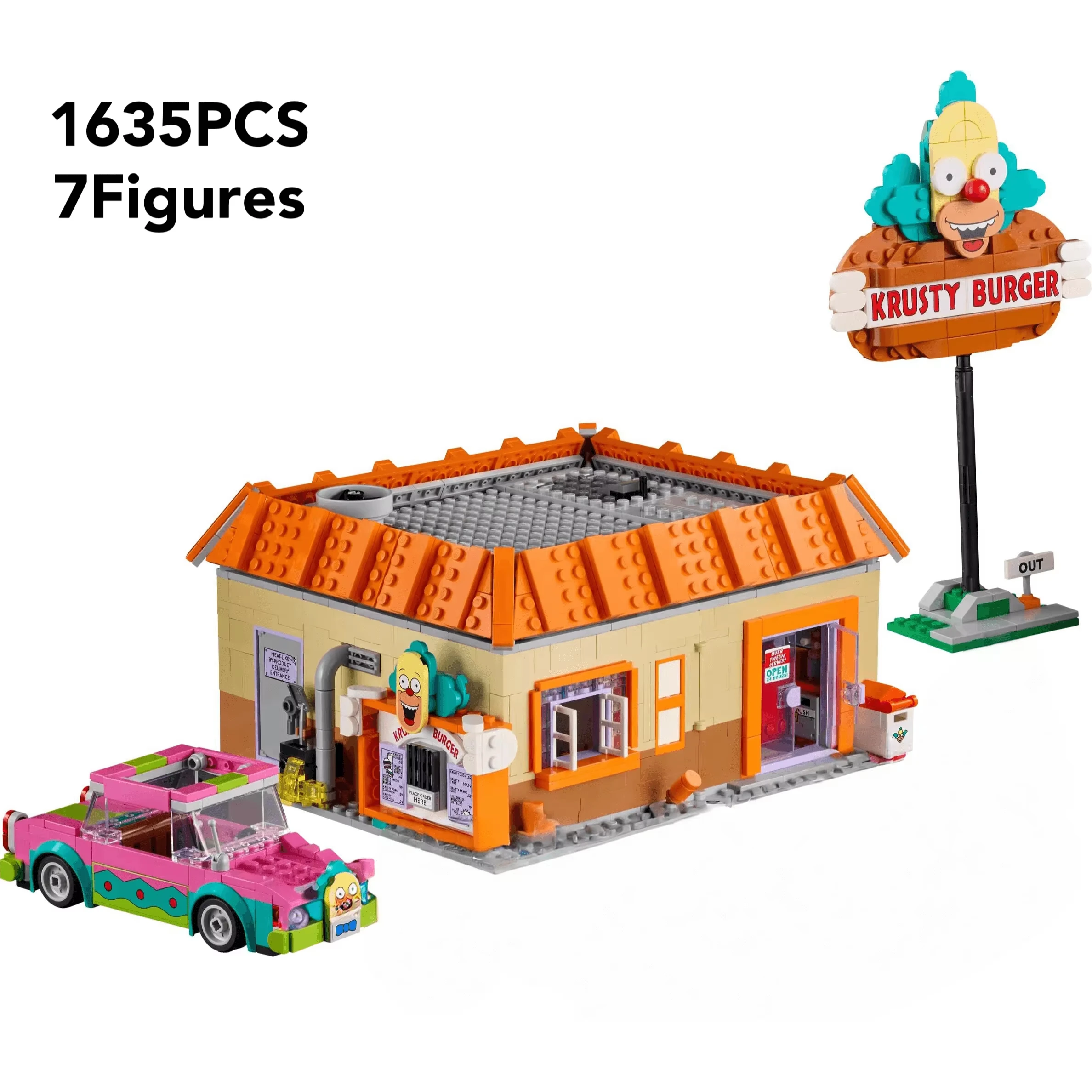 

2025 new he Krusty Burger restaurant building block set building block creative children's Christmas educational toy gift