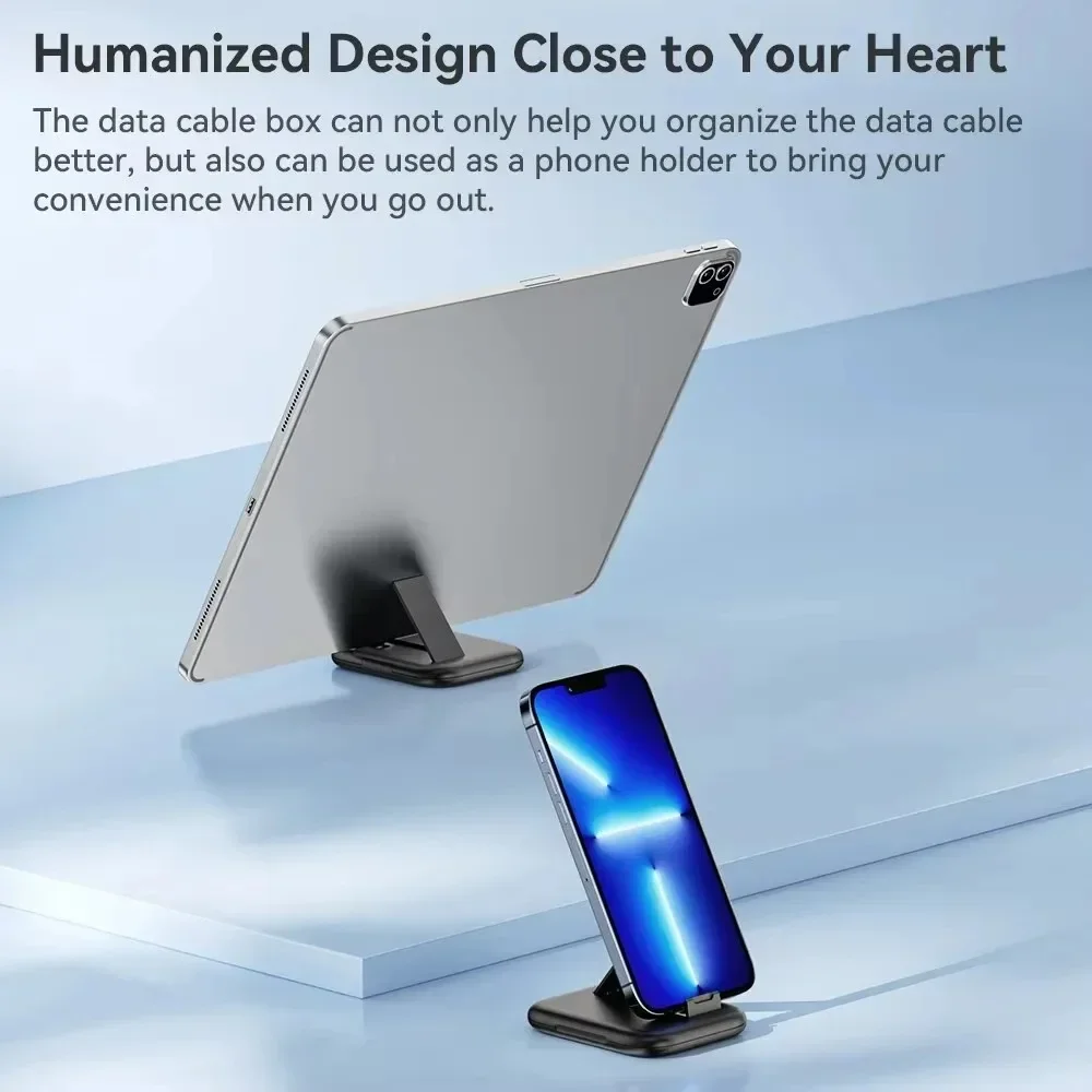 6 in 1 Data Cord Storage Box 60W USB C To USB C Cable Travel carrying For All Smart Phone Fast Charging Cable Kit OTG Converter