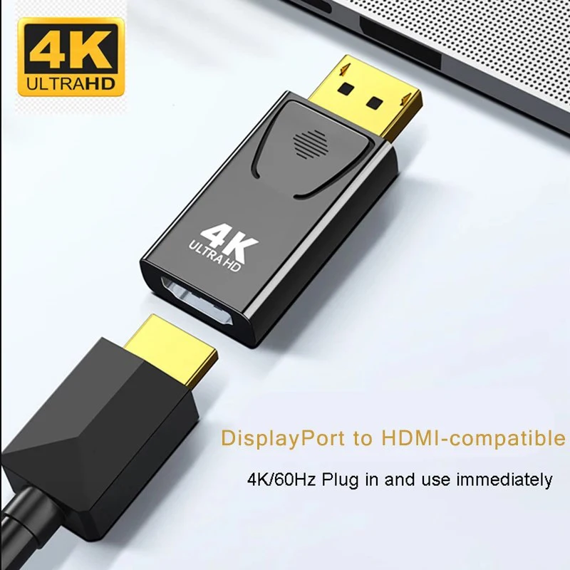 DP to HDMI-Compatible Adapter 4K 40Hz Male-Female Displayport Adapter For Laptop Computer PC