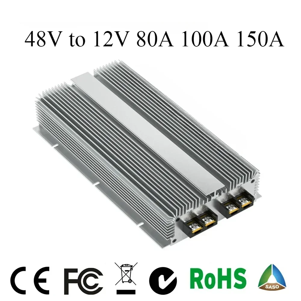 

48V to 12V 80A 100A 150A DC Step down Converter 30-60V 36V 48V DC buck Module Car Truck Boat Power Supply Reducer With CE RoHS