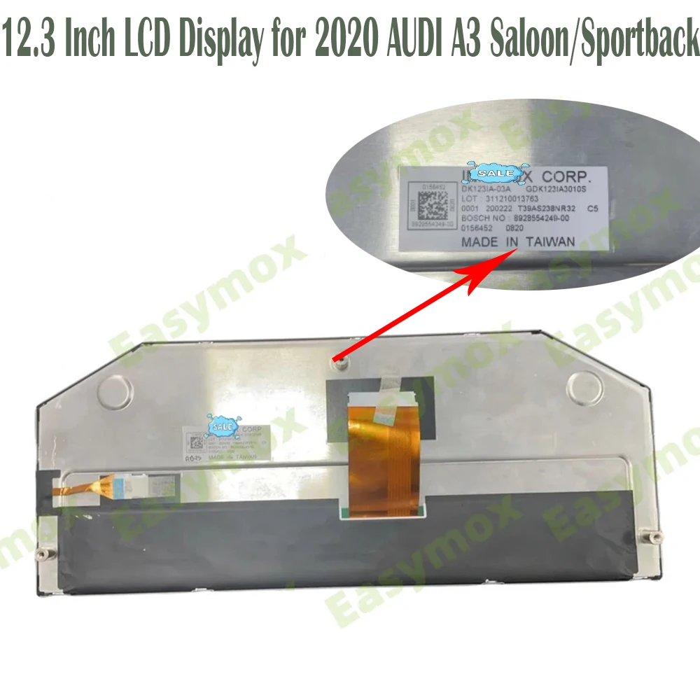 

12.3inch LCD Display For 2020 AUDI A3 Saloon/Sportback Digital Instrument Cluster Screen Replacement DK123IA-03A 8Y0 920 790 B