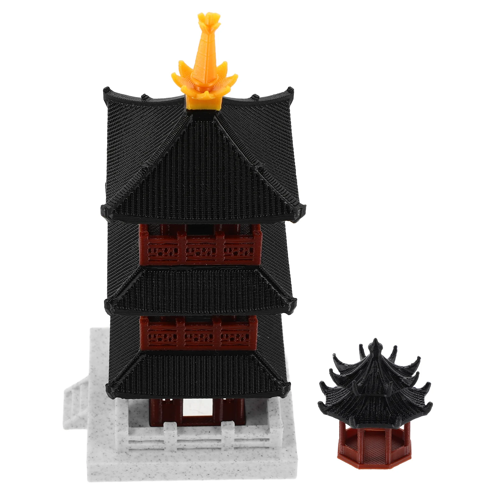 

2Pcs Chinese Ancient Pavilion Aquarium Decor Ornamental Landscape Decoration Fish Tank Bonsai Garden Ornament Plastic Durable