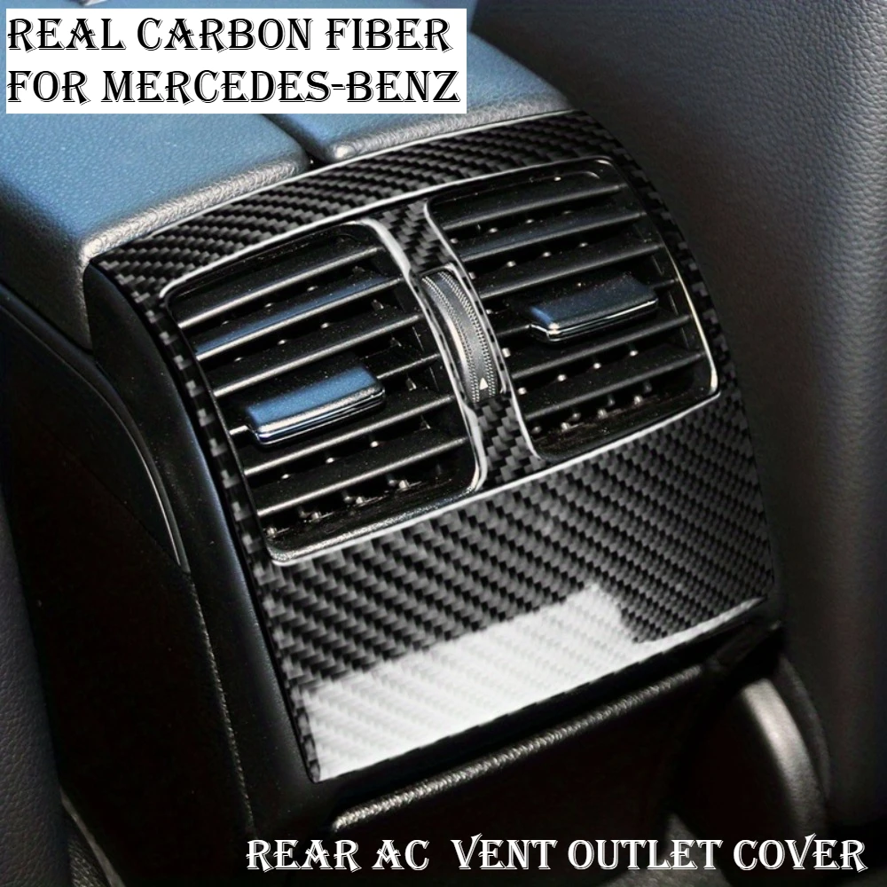 

2PCS Car Rear Air Vent Outlet Cover Carbon Fiber Sticker Trim For Mercedes-Benz C-Class W204 2007-2013 Auto Interior Accessories