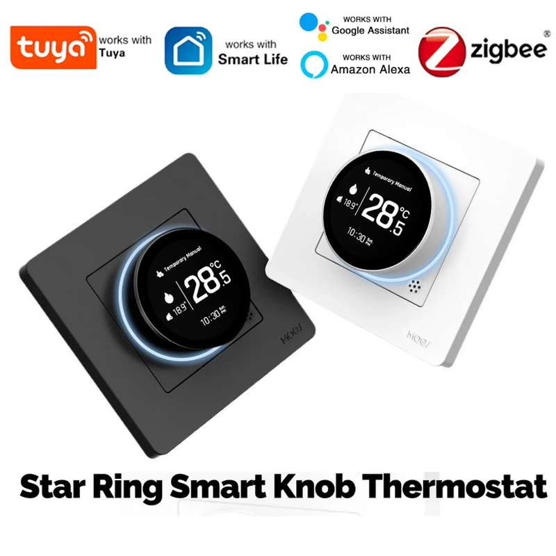 MOES Tuya ZigBee Smart Knob Thermostat Temperature Controller Water Boiler Electric Heating Voice Control With Alexa Google Home