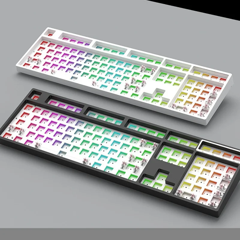 Black Snake Yg108 Mechanical Keyboard Kit Wireless 2.4 G Bluetooth Wired Three-Mode Rgb Light The Comfortable Hand Feeling