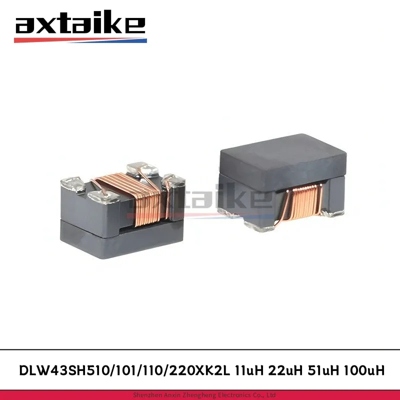 

10PCS DLW43SH510/101/110/220XK2L 4532 11uH 22uH 51uH 100uH 200-360mA SMD-4Pin 4.5*3.2mm Wire Wound Chip Common Mode Choke Coil