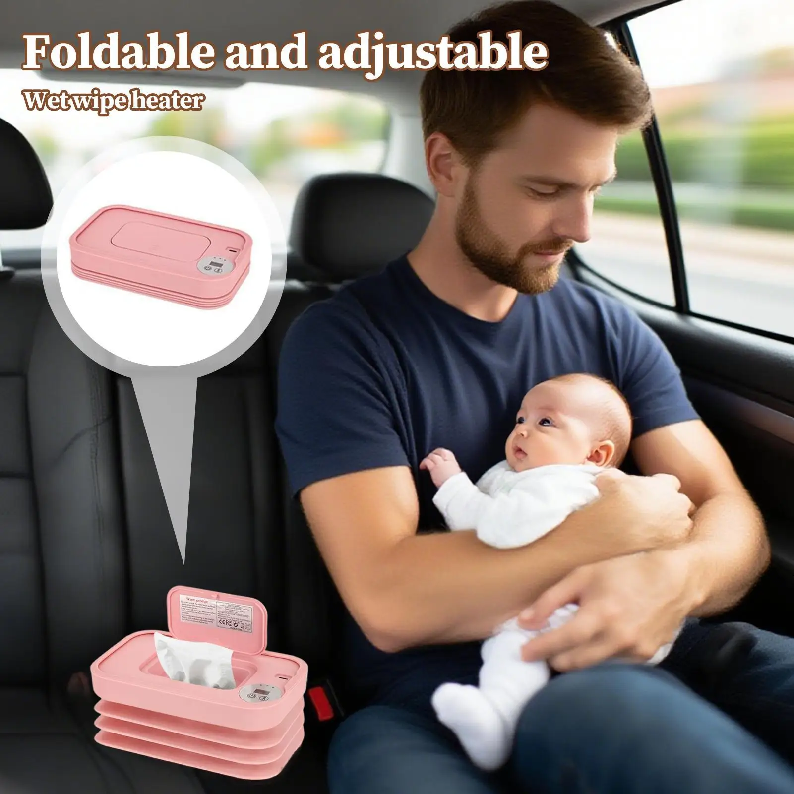 

Baby Wipe Warmer Portable Traveling Wipe Warmer Dispenser Cordless USB Charging Baby Supplies For Camping Car Travel Road Trips