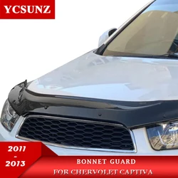 Acrylic Bonnet guards For Chervolet Captiva 2011 2012 2013 Black Front Bug Hood Deflector Protector Car Accessories
