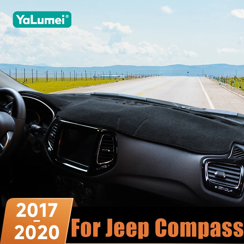 

Для Jeep Compass 2017-2020: Солнцезащитный коврик на приборную панель, антибликовая накладка, фланелевая нескользящая защитная накладка, аксессуары