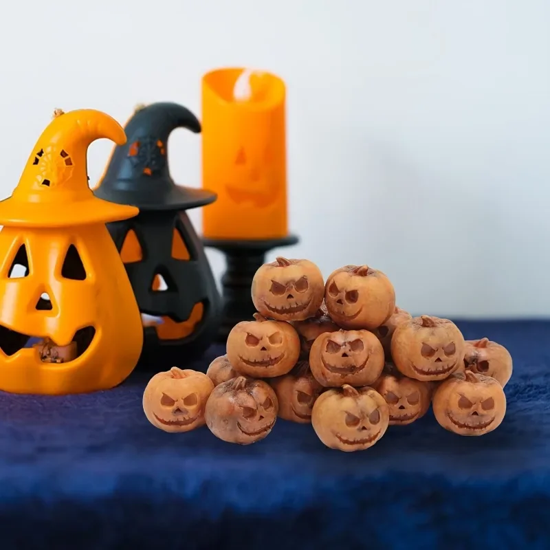 20PCS Miniature Resin Pumpkins for Decorating HalloweenParty Gifts Home Garden Decoration Craft DIY
