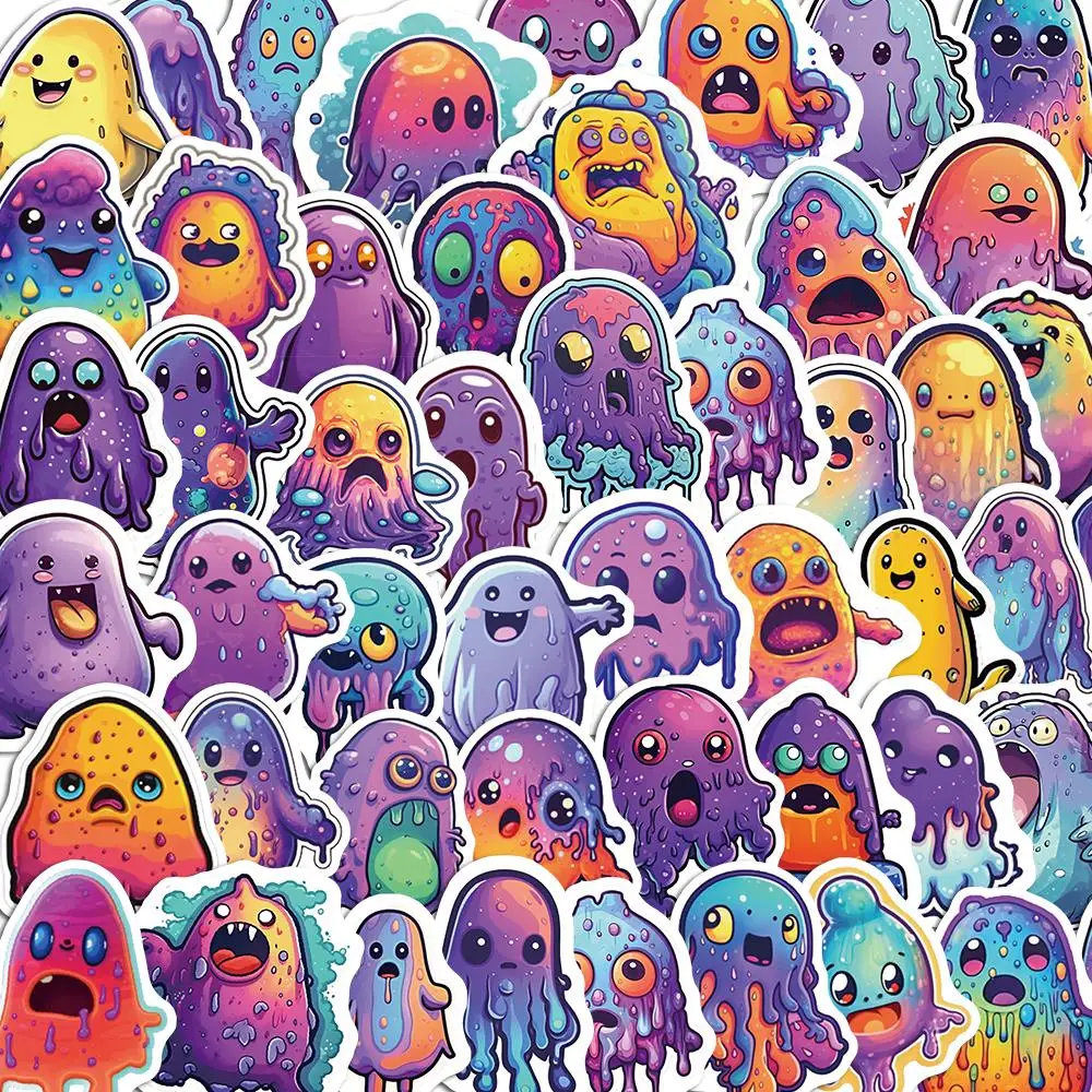 

10/51PCS Graffitis Ghost Stickers Pack DIY Skateboard Motorcycle Guitar Suitcase Stationery Decals Decor Phone Laptop Toys