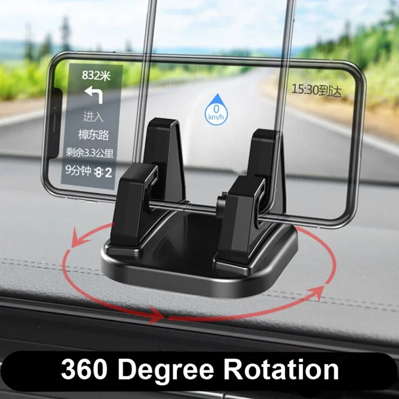 Car Holder Phone 360 Rotating Snap-on Dashboard Phone Holder Smart Phone GPS Support Bracket For Xiaomi IPhone Apple 12  Samsung