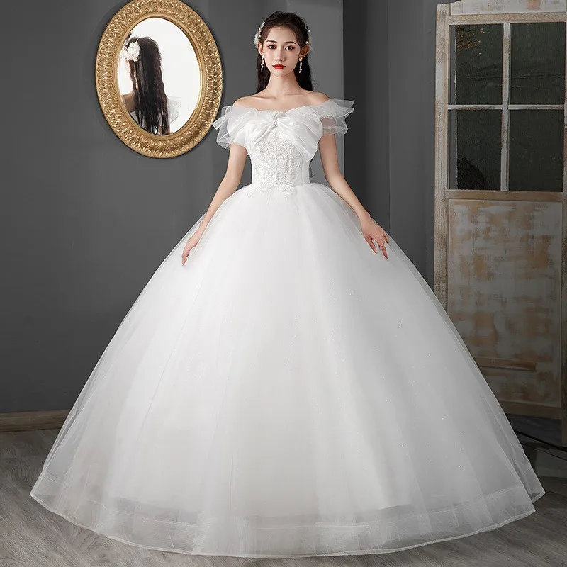 

Chinese Cheap Wedding Dress Off White Ivory Ball Gown For Women Vestido De Novia Sirena Suknia Slubna Boho Plus Size Wholesales