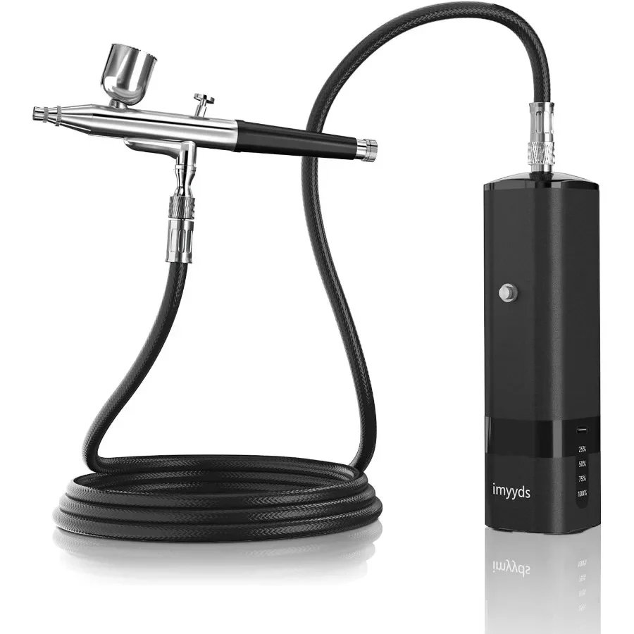 

Portable Dual Action Airbrush Kit with Cordless High Pressure Compressor up to 32 PSI Rechargeable Handheld Mini Airbrush Set f