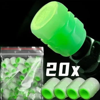 Leuchtende Auto Reifen Ventil Kappe Fluoreszierende Nacht Leuchtende Dekor Motorrad Fahrrad Rad Düse Staubdicht Reifen Ventil Stem Caps