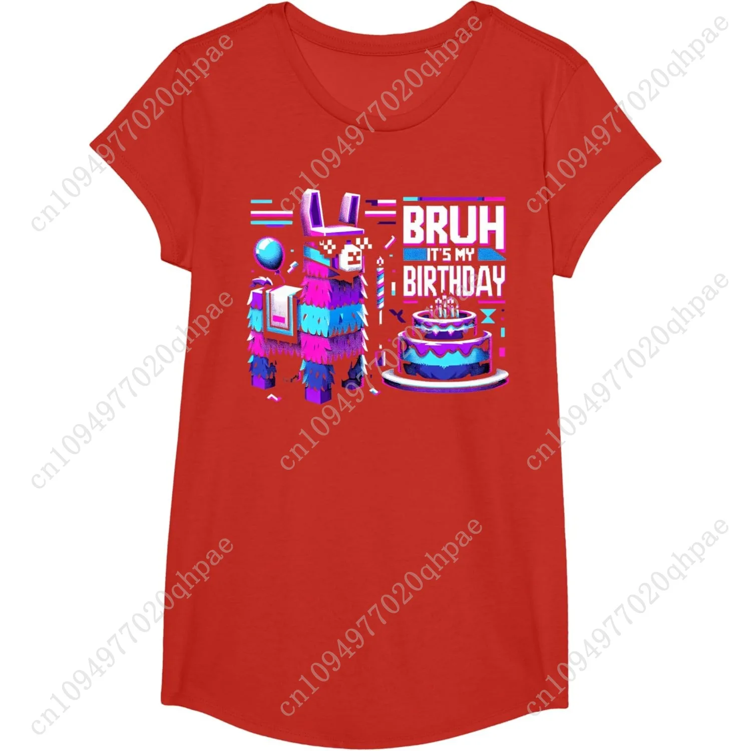 Camiseta Bruh é meu aniversário Llama Pinata Boy Girl Family Party Bday