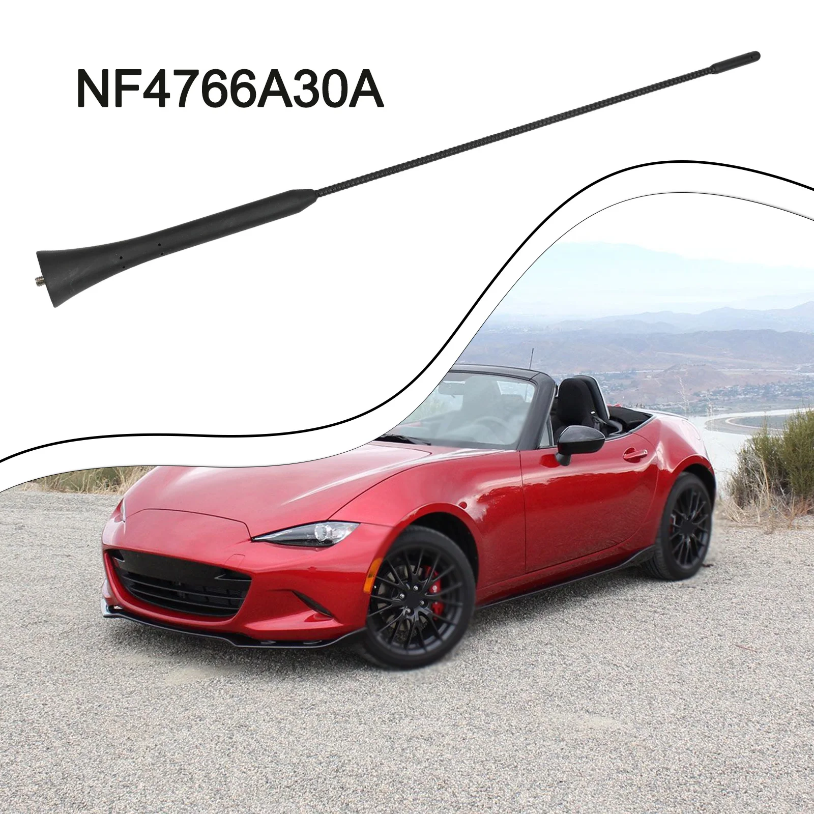 

Antenna Rod Fits All Models of the For Mazda For Miata from Two Thousand Six to Two Thousand Thirteen in Black