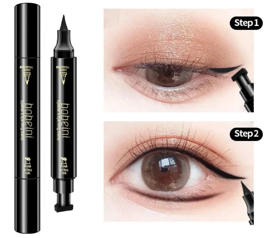 Liquid Eyeliner Pencil Super Waterproof Black Double-Headed Stamp Long Lasting Eyleliner Cat Eye maquiagem Cosmetic Makeup Tool