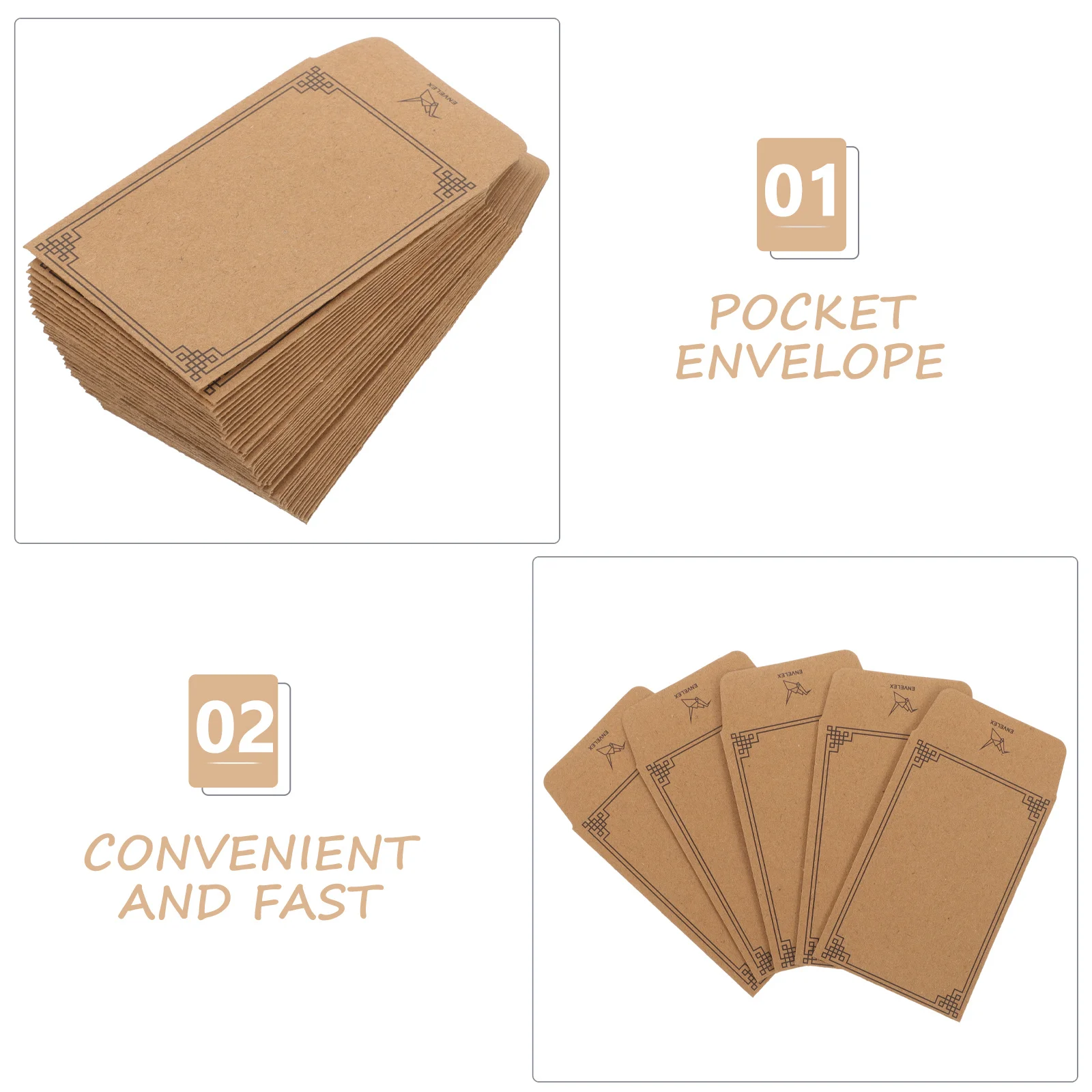 100Pcs Small Paper Envelopes for Money Storage Vintage Kraft Envelope Set Ideal for Cash Coin Seeds and Credit Card Organization