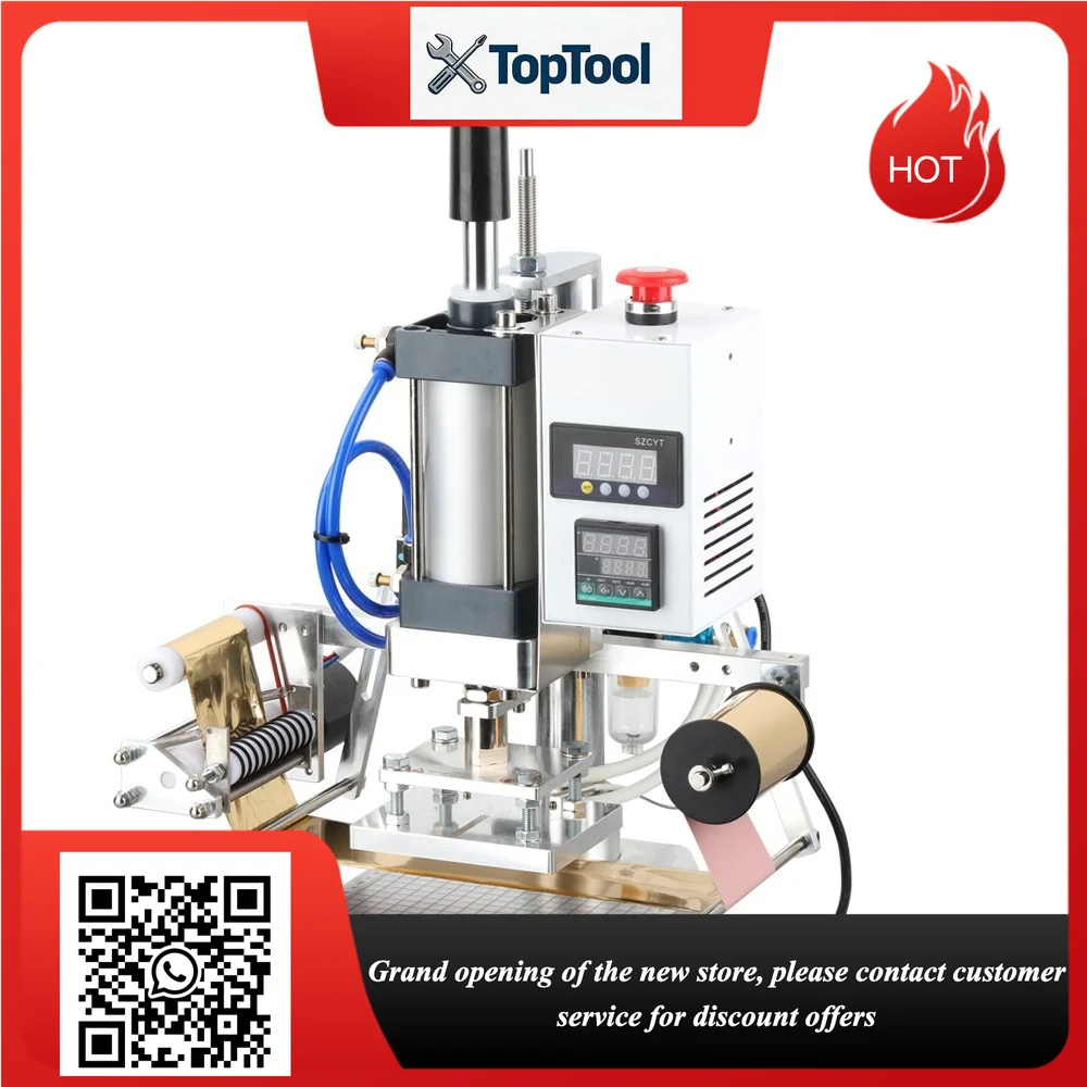 Bronzing Machine Pneumatic Hot Foil Stamping Machine Leather Wood Furniture Album Heat Press Machine Gilding Press