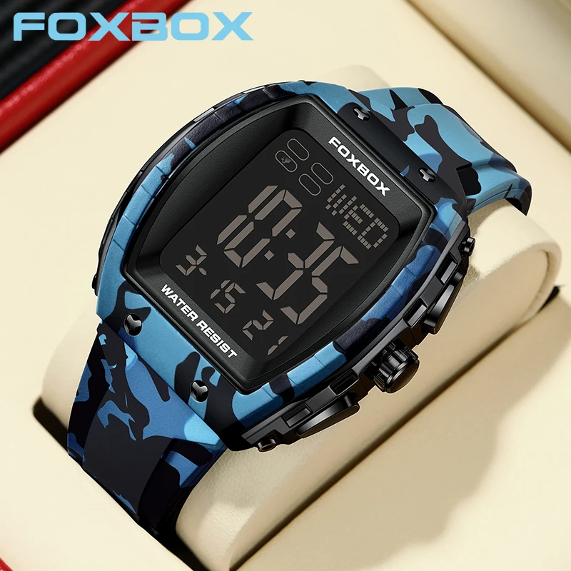

FOXBOX новые модные мужские часы спортивные цифровые роскошные часы мужские повседневные водонепроницаемые светящиеся дата военные наручные часы reloj hombre