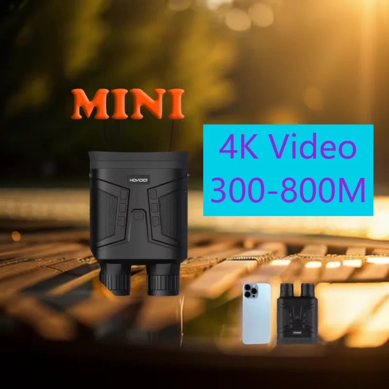 

Mini80 Night Vision Binocular Scope 6x Zoom & 4K Video for Up to 800m Observation for Hunting