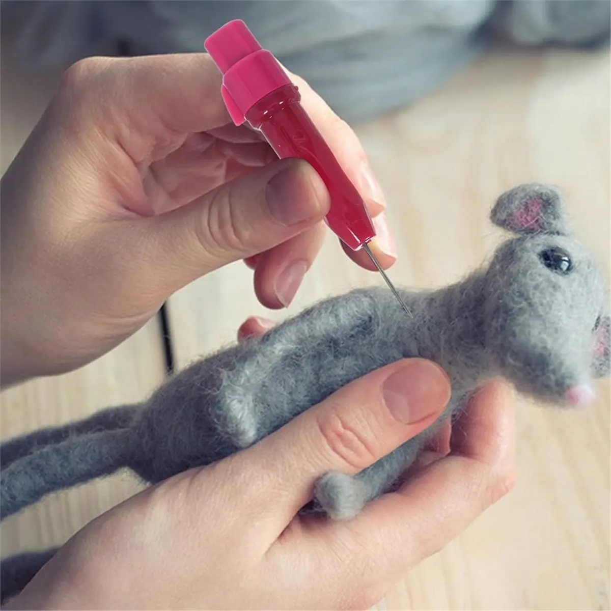 NEW 5pcs Needle Felting Tools: Crafting with Ergonomic Handle for DIY Wool Projects