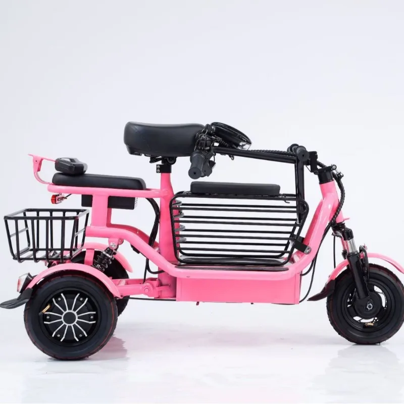 Elektrische driewieler dubbele driezits kleine damesscooter