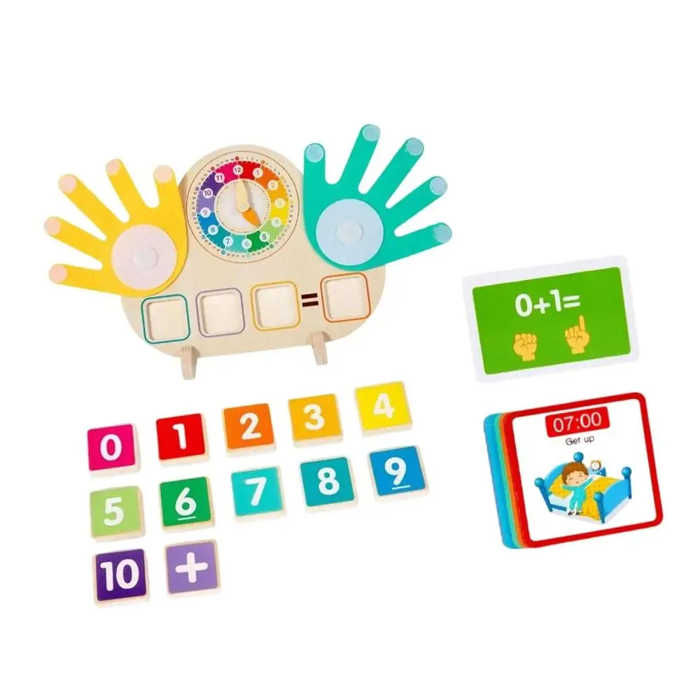 Montessori Clock Finger Operation Puzzle Educational Toys Clock Finger Numbers Math Colorful DIY Children Counting Toys