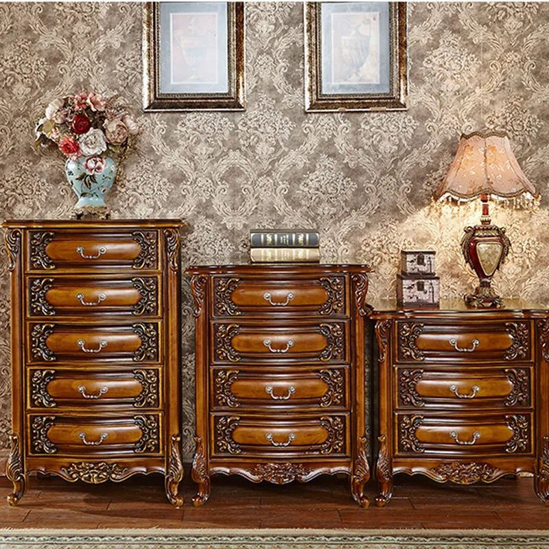 chest of drawers retro carved three or four solid wood chest of drawers storage rural antique storage chest of old
