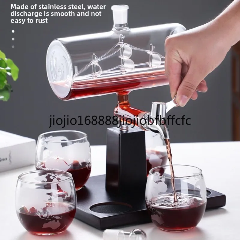 High Purity Glass Sets, Rust Proof Wine Barrels Suitable for Household Tempered Glass Wine Pots, Awakeners