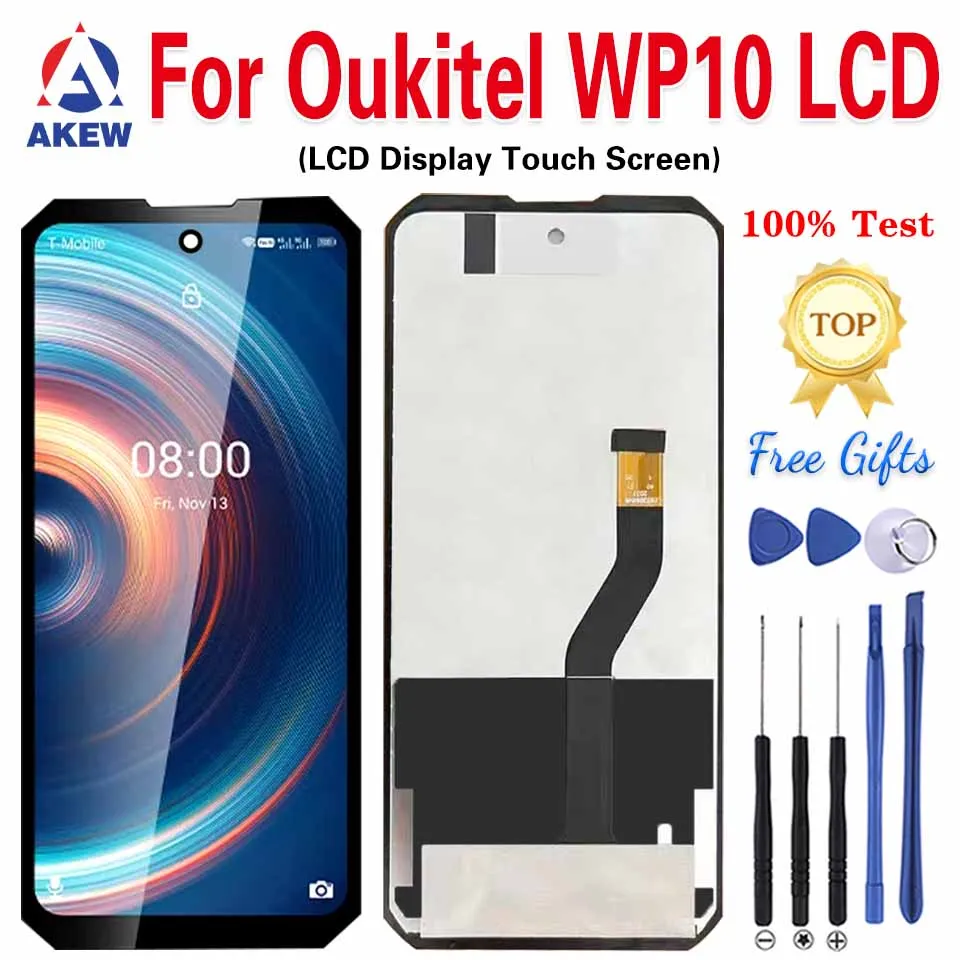 AKEW новый оригинальный ЖК-дисплей для Oukitel WP10, 100% тест OUKITEL WP10 5G, сенсорный экран WP10, дигитайзер в сборе, запасные части