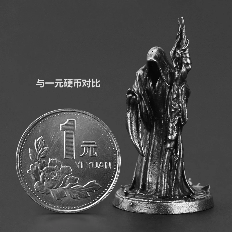Metalowa kosza Żniwiarz Bóg śmierci Model żołnierza Figurki akcji Zabawki Gra planszowa Miniaturowa ozdoba Akcesoria Kreatywna figurka