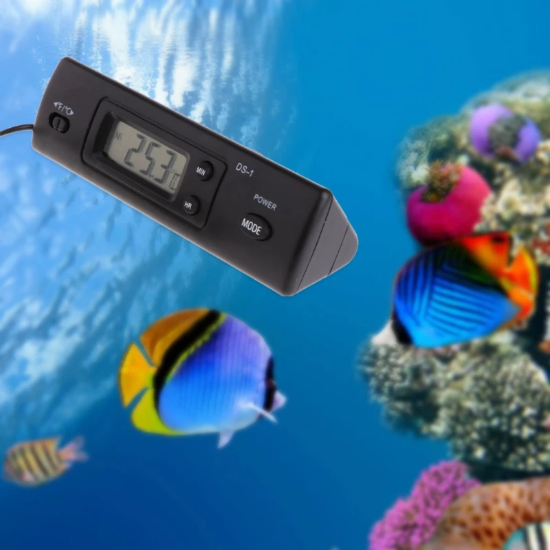 Waterproof LCD Digital Thermometer Aquarium Electronic Fish for Tank