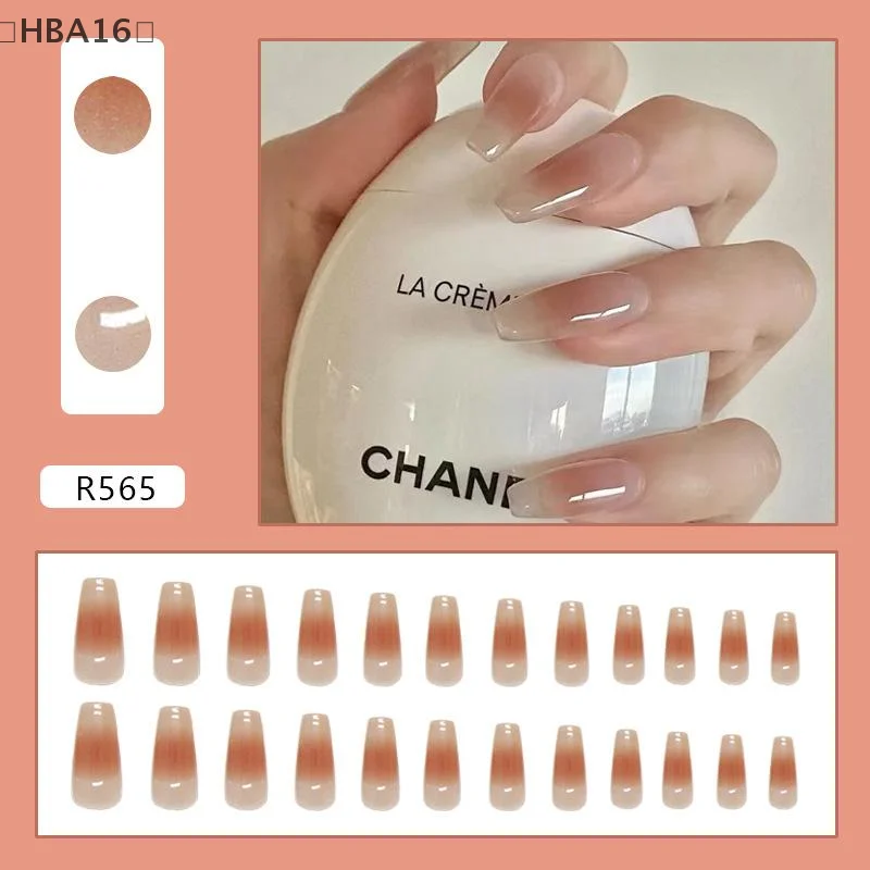 [(HBA16」 24 قطعة من رقعة الأظافر الصناعية اللطيفة، اضغط صناعي على ارتداء الأظافر الزائفة، أظافر صناعية قابلة للفصل، غطاء كامل للأظافر