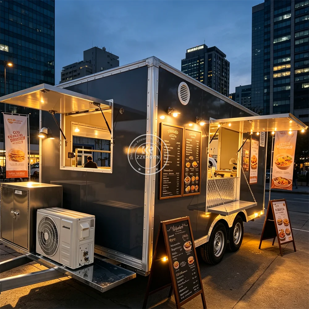 

Concession Mobile Dessert Truck Pizza Hotdog BBQ Pizza Fast Food Vending Trailer Food Truck Fully Equipped
